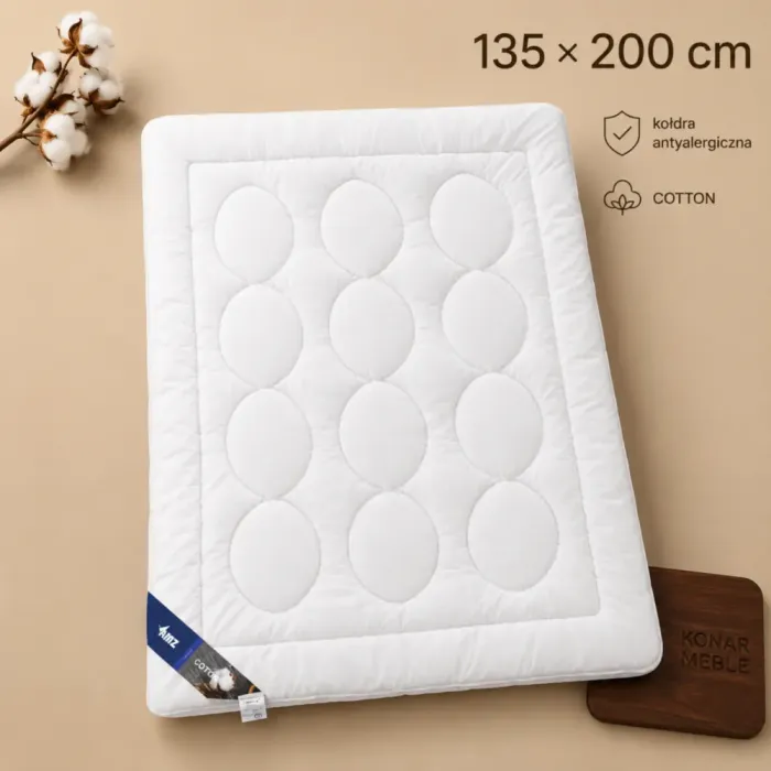 COTTON AMZ to kołdra antyalergiczna 135x200 z poszyciem wykonanym ze 100% bawełny