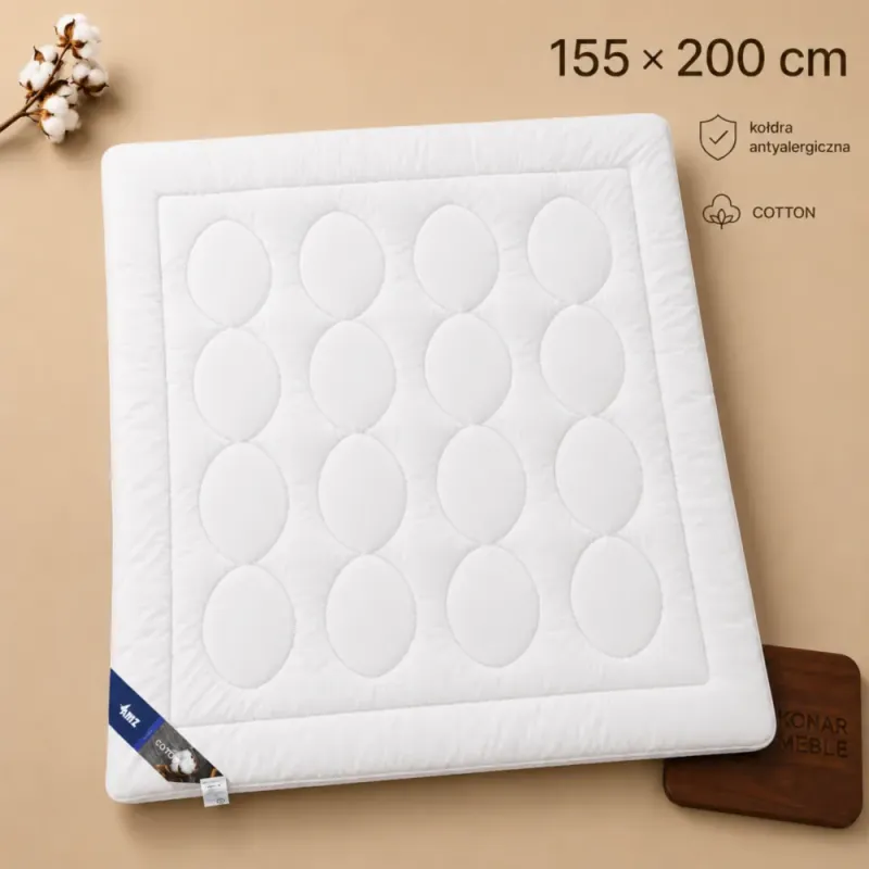 Kołdra Cotton AMZ – owalne pikowanie na planszy 155 × 200 cm