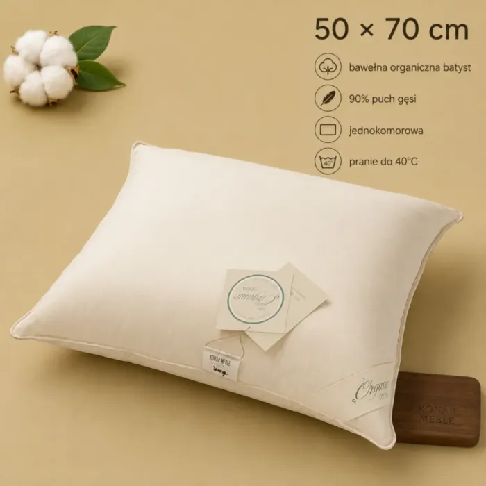 ORGANIC COTTON 50x70 AMZ to naturalna poduszka puchowa