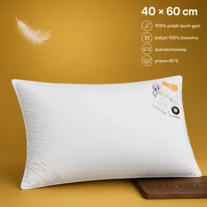 Poduszka Premium Gold AMZ – biała poduszka na złocistej planszy 40 × 60 cm