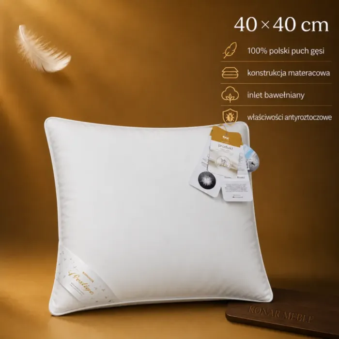 MATERACOWA PRESTIGE poduszka puchowa 40x40 AMZ