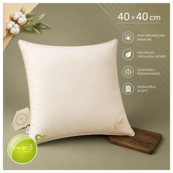 ORGANIC COTTON poduszka puchowa 40x40 AMZ