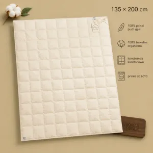 Kołdra Organic Cotton 135x200 AMZ – beżowa plansza