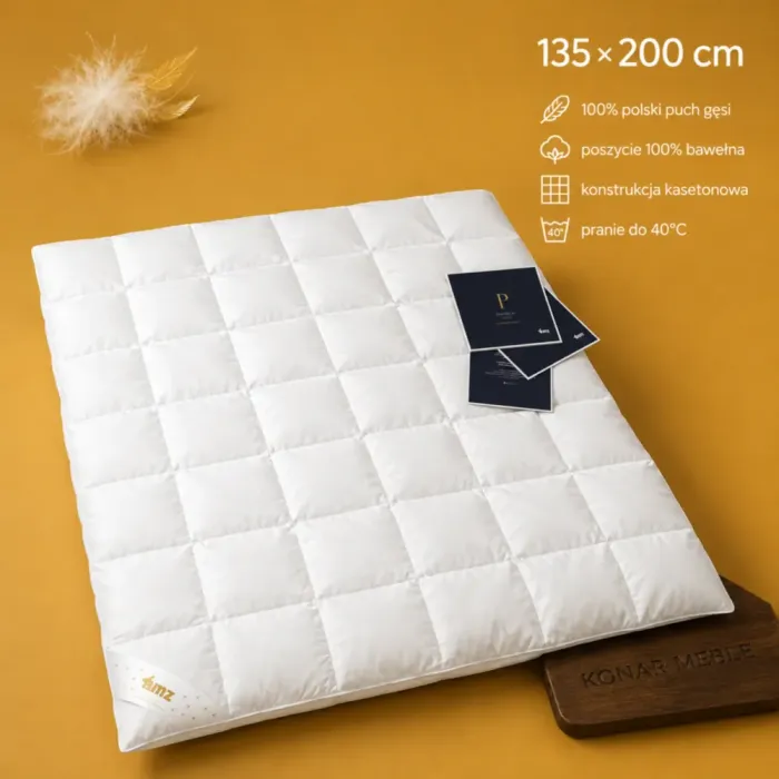 Kołdra Premium 135x200 AMZ – ukośnie na złocistej planszy