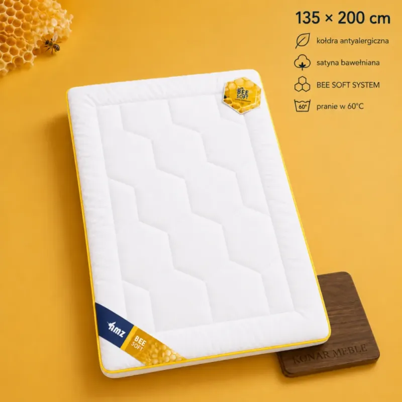 Kołdra syntetyczna AMZ Satyna Bawełniana Bee Soft 135x200