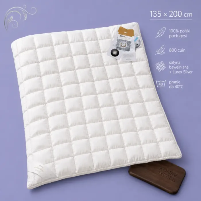 SILVER PRESTIGE kołdra puchowa 135x200 AMZ z puchem 800 cuin