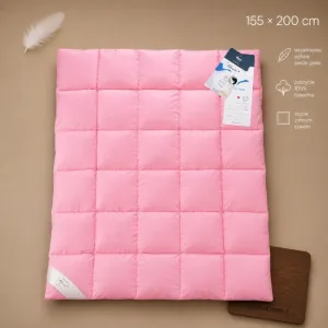 Kołdra Pierze 155x200 AMZ – różowa kołdra na planszy