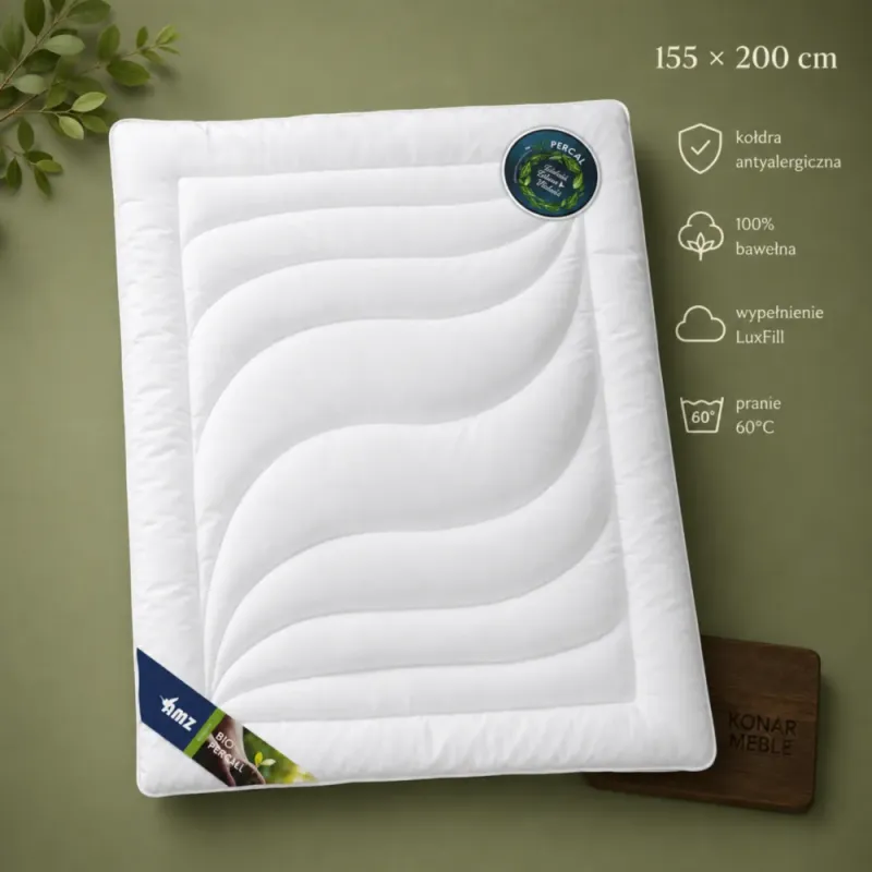 Kołdra Biopercal 155x200 AMZ – zielona plansza