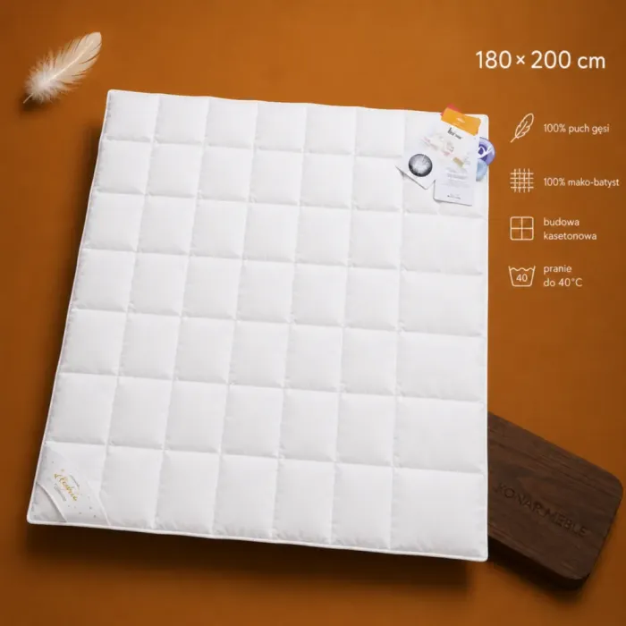 Kołdra puchowa ROYAL 180x200 AMZ ze 100% polskiego puchu gęsiego