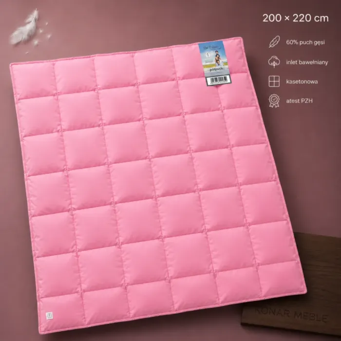 Kołdra Mr. Pillow 200x220 AMZ – różowa na bordowej planszy