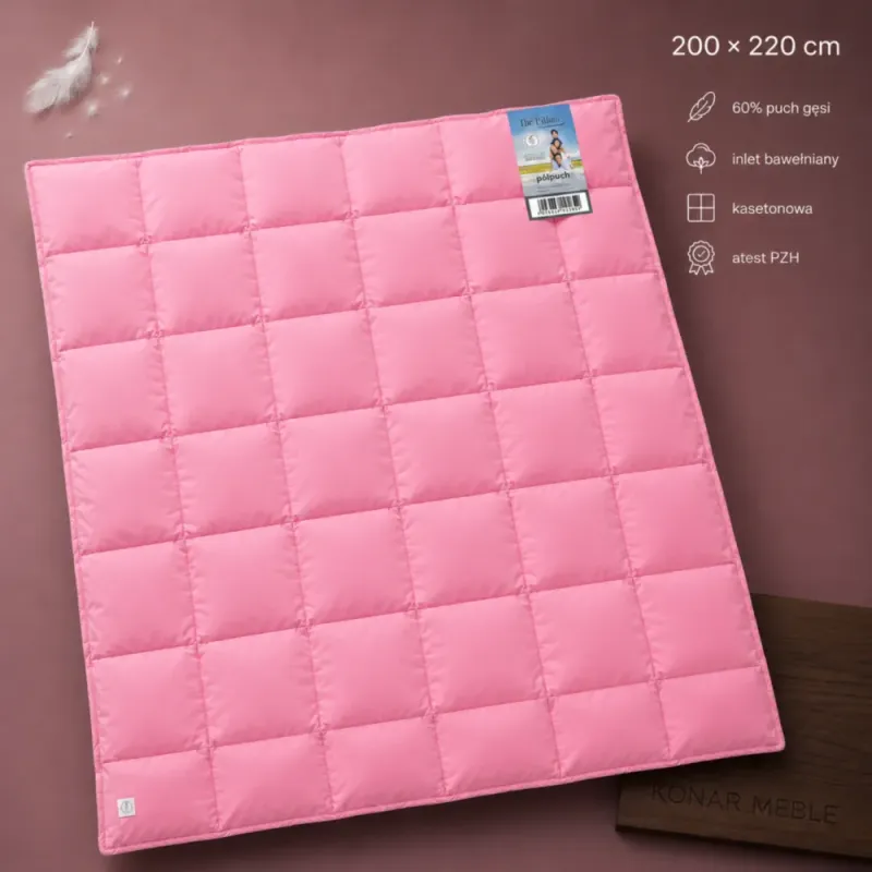Kołdra Mr. Pillow 200x220 AMZ – różowa na bordowej planszy
