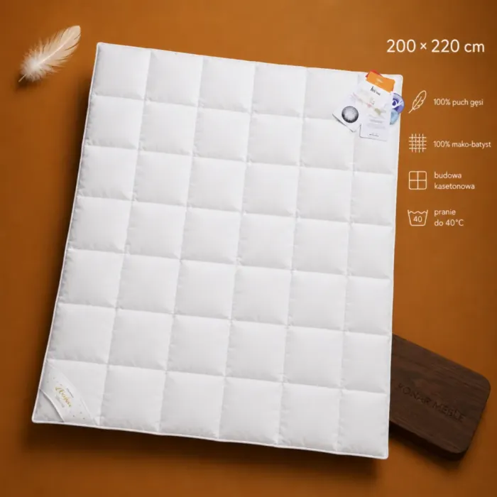 Kołdra puchowa ROYAL 200x220 AMZ ze 100% polskiego puchu gęsiego