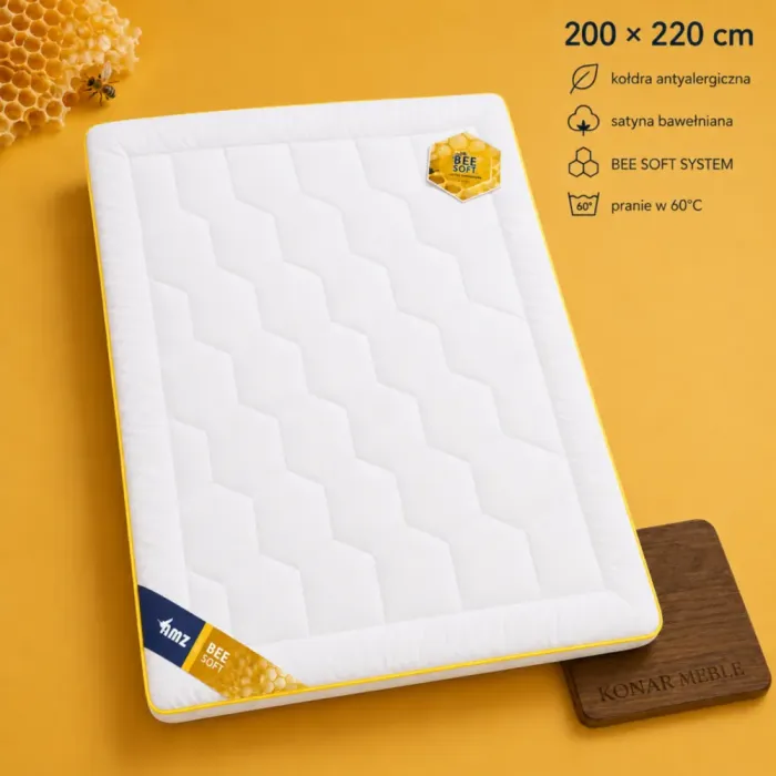 Kołdra antyalergiczna SATYNA BEE SOFT 200x220 AMZ z włóknami LUXFILL