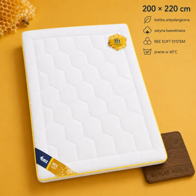 Kołdra Satyna Bee Soft 200x220 AMZ – żółta plansza