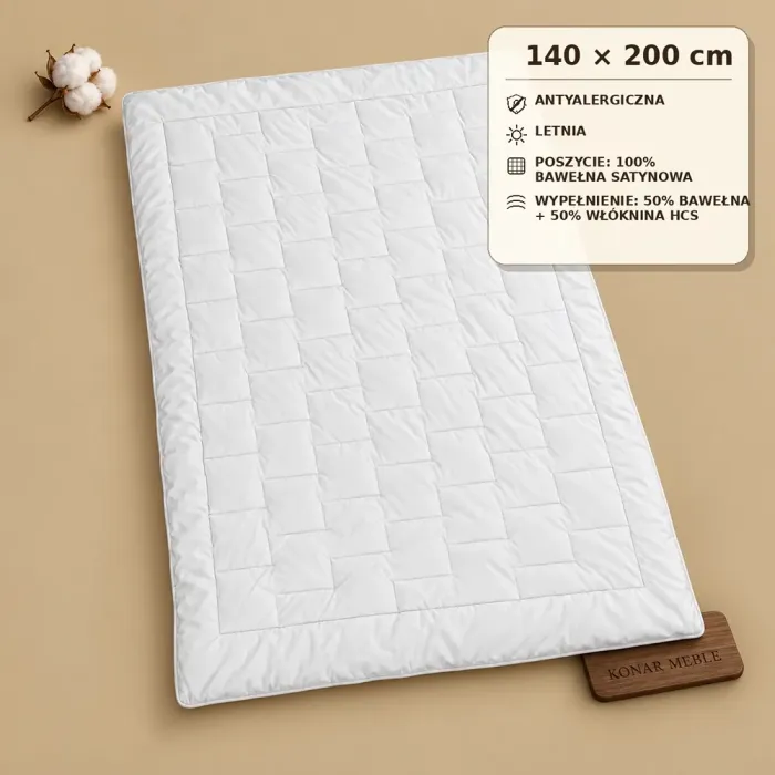 Kołdra Satin Cotton letnia 140x200 Piórex – grafika