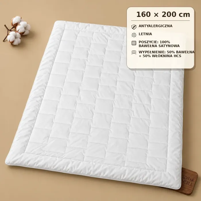 Kołdra Satin Cotton Letnia 160x200 Piórex – grafika