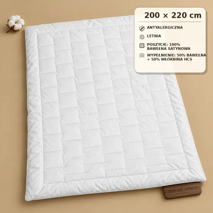 Kołdra Satin Cotton Letnia 200x220 Piórex – grafika