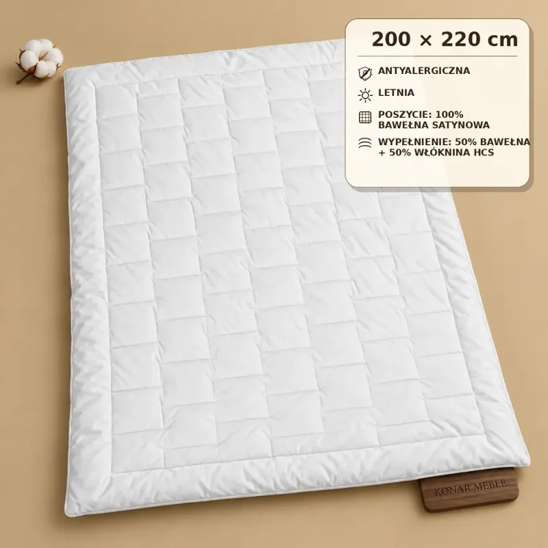 Kołdra Satin Cotton Letnia 200x220 Piórex – grafika