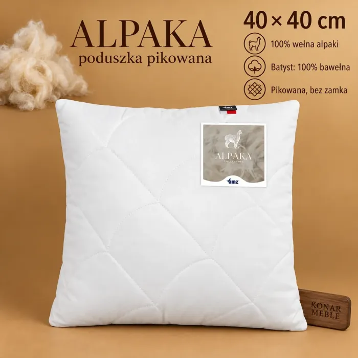 Poduszka ALPAKA pikowana 40x40 AMZ – widok główny