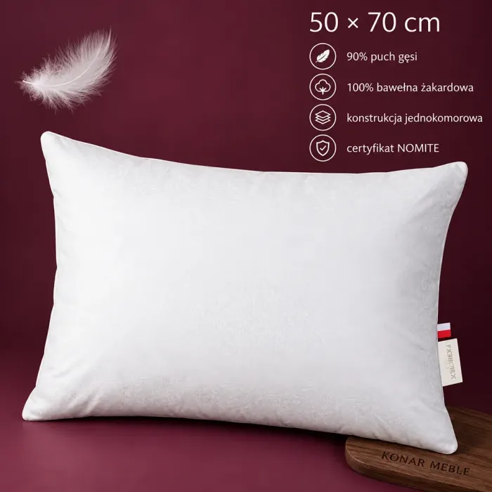 Poduszka WHITE FLOWER 50x70 Piórex – grafika z cechami