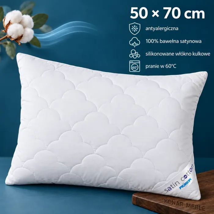 Poduszka SATIN COTTON TERMO 50x70 Piórex – grafika z cechami