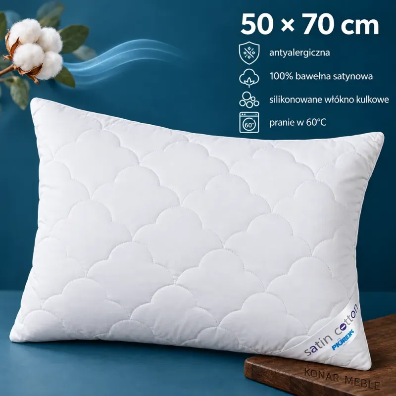 Poduszka SATIN COTTON TERMO 50x70 Piórex – grafika z cechami