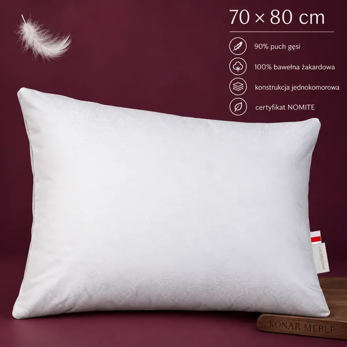 Poduszka WHITE FLOWER 70x80 Piórex – grafika z cechami