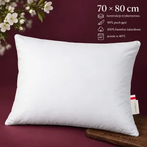 Poduszka WHITE FLOWER trzykomorowa 70x80 Piórex – grafika z cechami