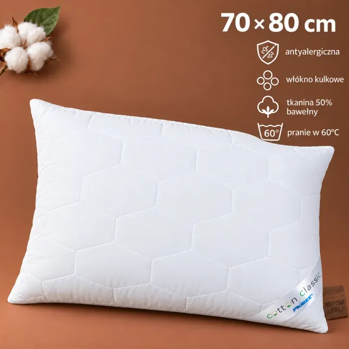 Poduszka COTTON CLASSIC 70x80 Piórex – grafika z cechami