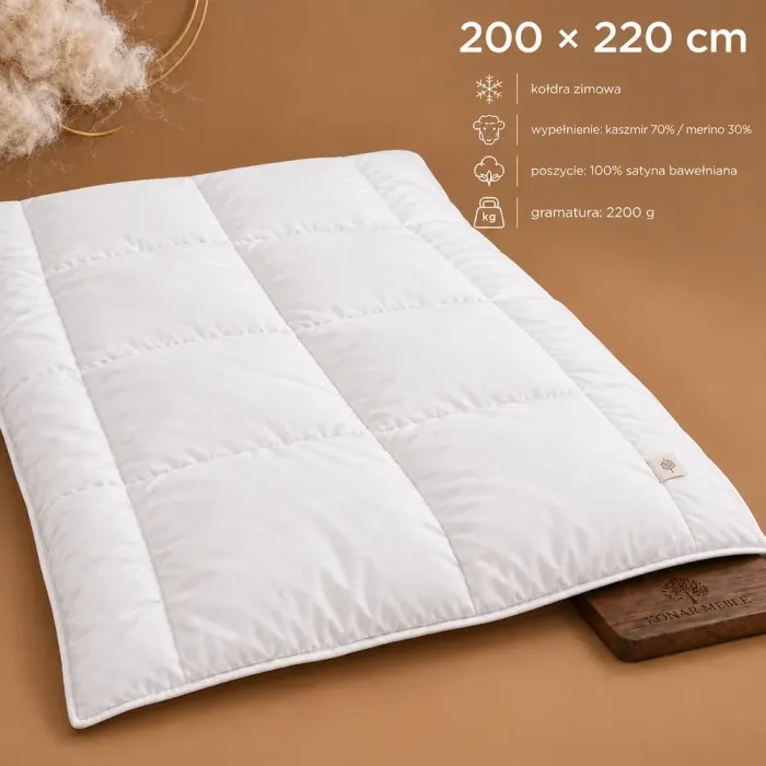 Kołdra KASZMIR GOLD ciepła 200x220 AMZ – grafika z cechami
