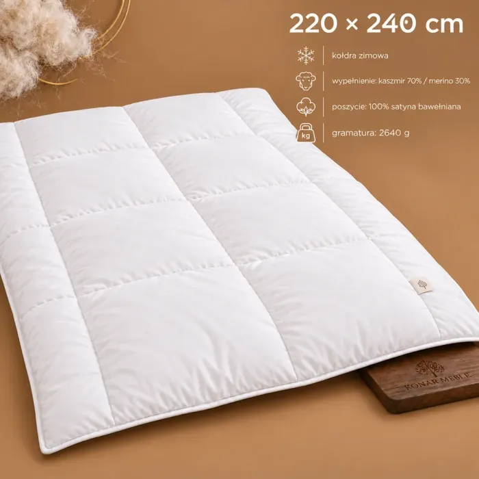 Kołdra KASZMIR GOLD ciepła 220x240 AMZ – grafika z cechami