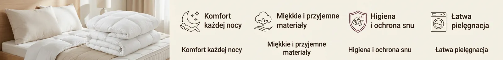Akcesoria do snu Konar Meble do wygodnej sypialni z poduszkami i kołdrą
