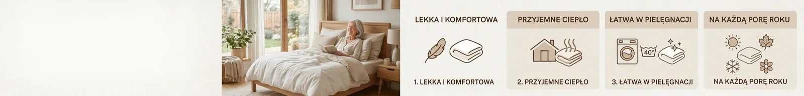 Kołdry dla seniorów Konar Meble – dobór lekkości, ciepła i łatwej pielęgnacji