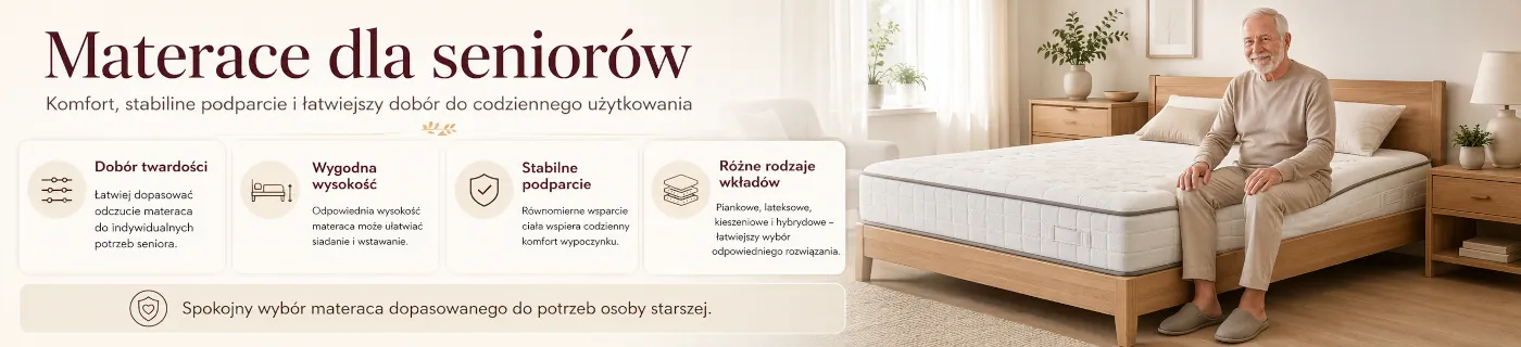 Materace dla seniorów – dobór twardości, wysokości i rodzaju wkładu w Konar Meble