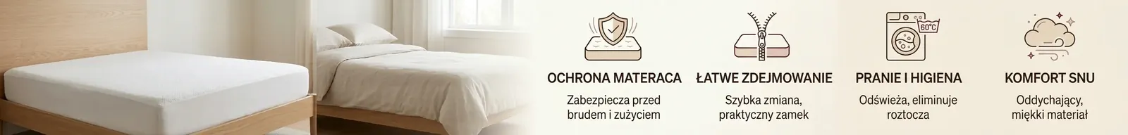 Pokrowce na materace Konar Meble do higieny i odświeżenia łóżka