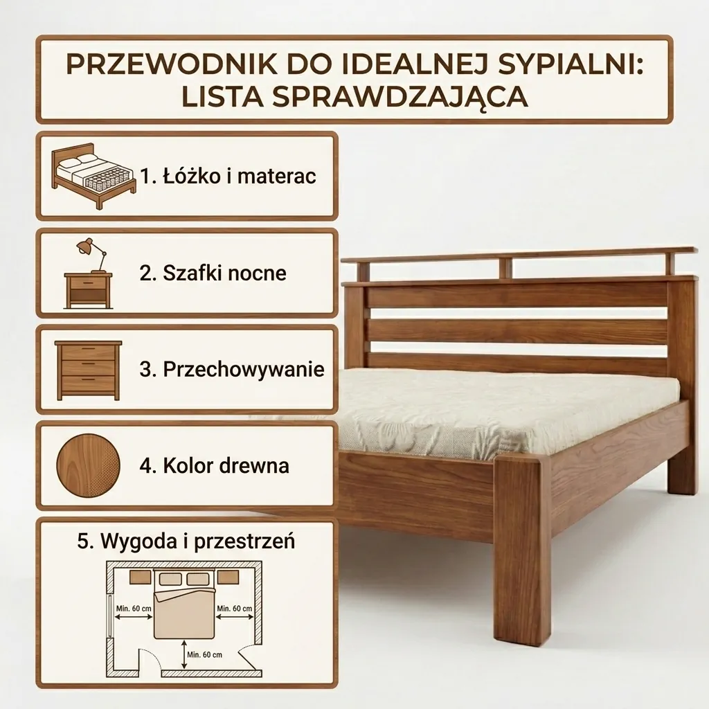 Infografika 5 decyzji przed zakupem mebli do sypialni