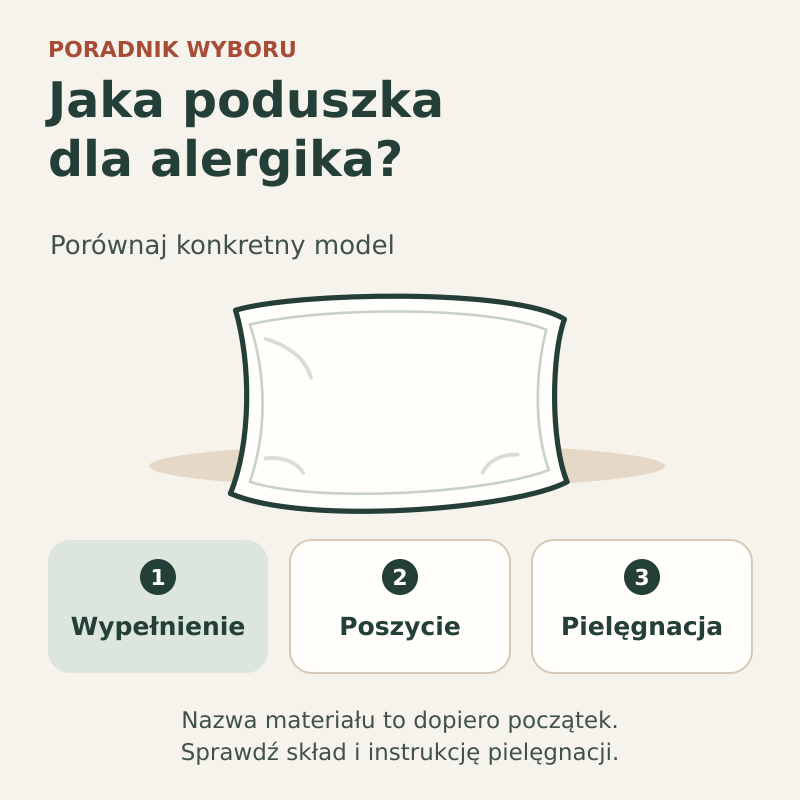Trzy kryteria wyboru poduszki dla alergika: wypełnienie, poszycie i pielęgnacja
