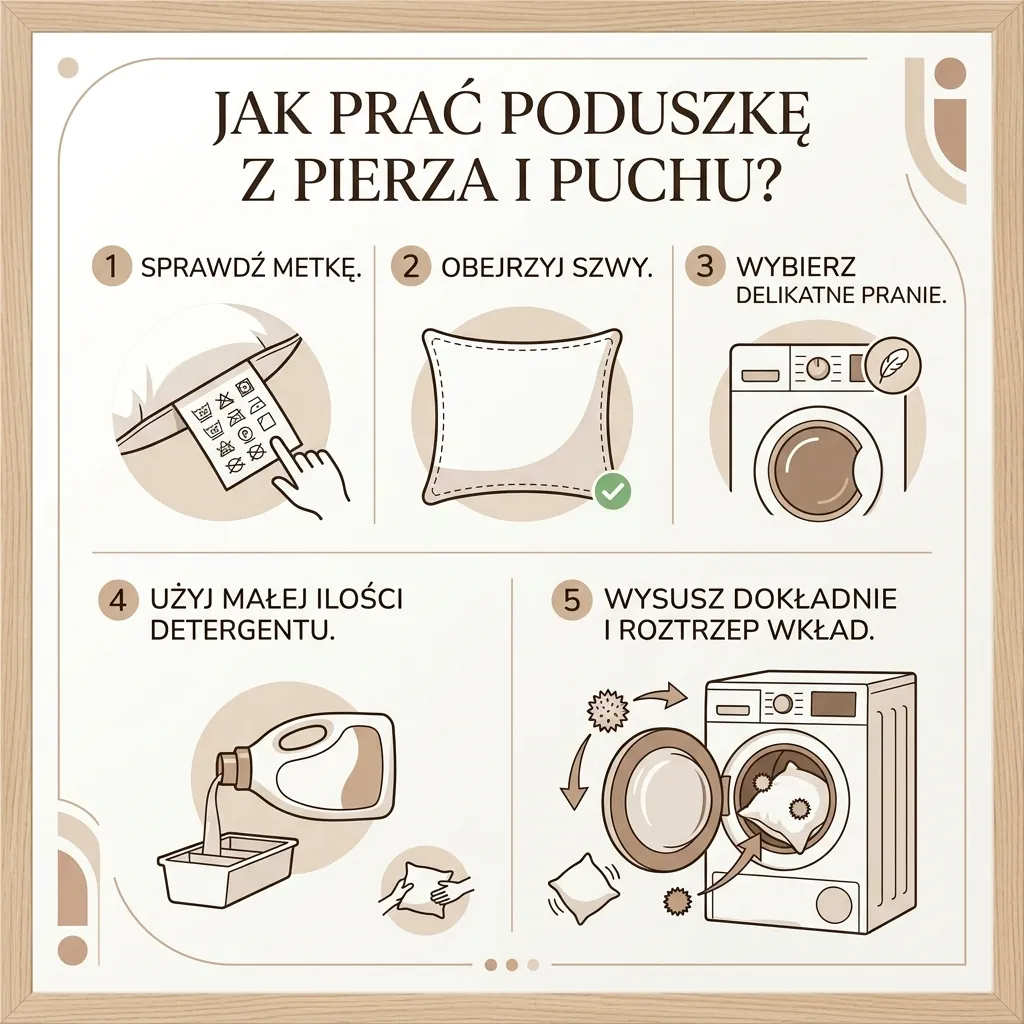 Jak prać poduszkę z pierza i puchu krok po kroku
